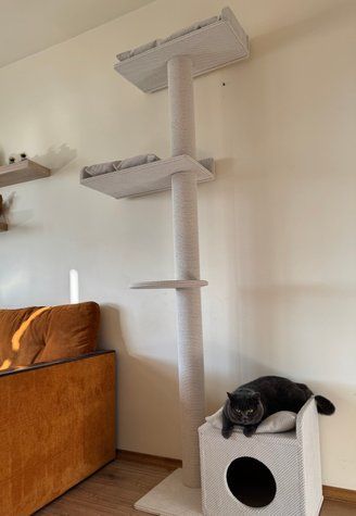 Котодерево з будинком, 220 см, джут, відтінок тканини №28 677 фото